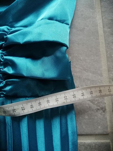 Tyrkysové saténové šaty v34-36, h&m,34