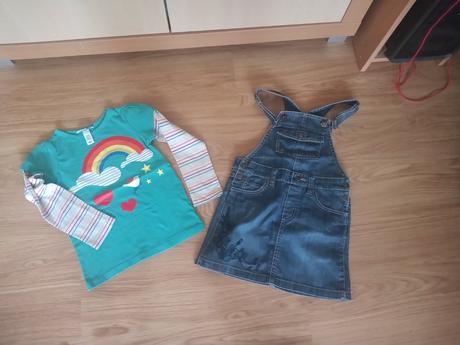 Nenosena riflova sukňa a natelnik veľ.128, h&m,128