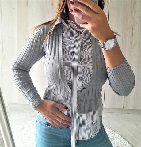 Blúzka so svetríkom 2 in1 s kravatou-s/m, s