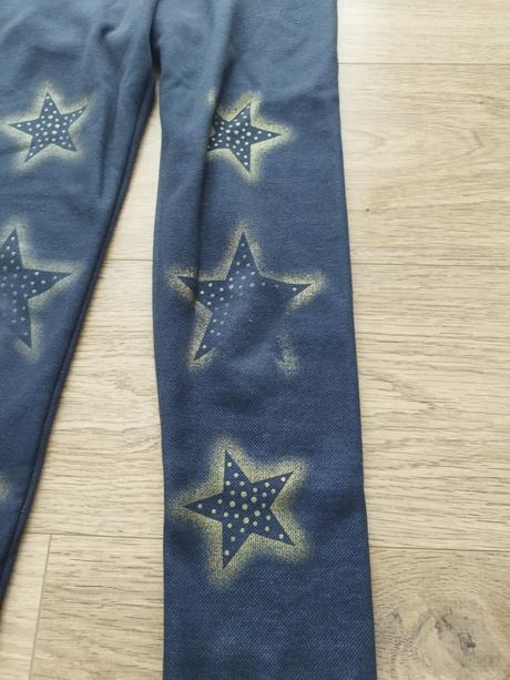 Modré hrubšie legíny z hviezdami veľ.152, 152