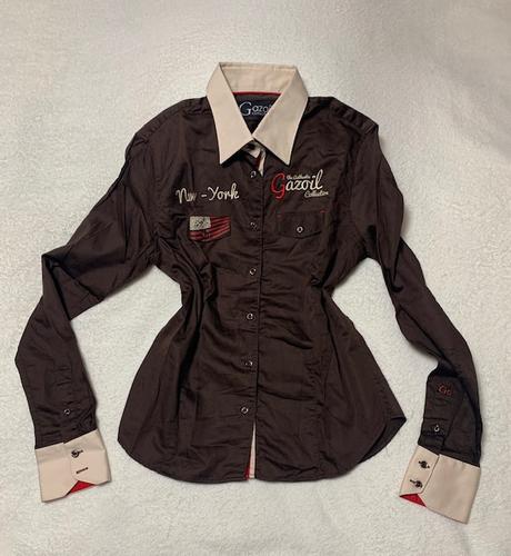 Hnedo-béžová košeľa zn. gazoil, l / m