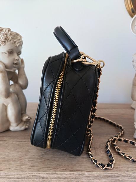 Čierna prešívaná mini crossbody kabelka zara (20x1, zara