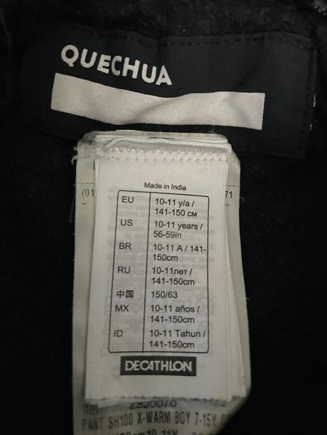 Chlapčenské športové podšité nohavice vek.10-11 ro, decathlon,140