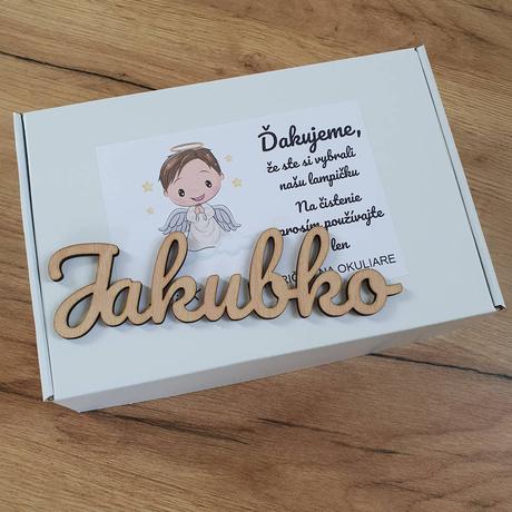 Detská nočná lampa s vlastným menom anjelik i.,