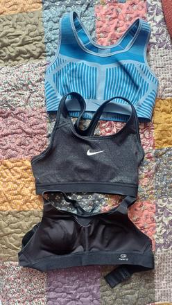 3 ks sport. podprsenky zn.nike,leginy zn.gymshark, nike,s