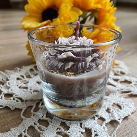 Sviečka v skle čokoládová pivónia, 