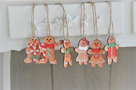12 ks závesné vianočné ozdoby-perníček,