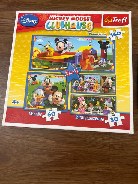 Puzzle 4+ , 4 obrazky, mickey mouse a clubhouse, 