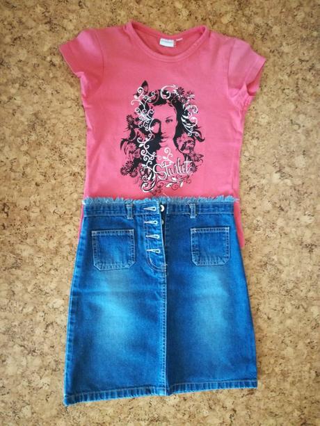 Dievčenské tričko+suknička veľ.128, 128