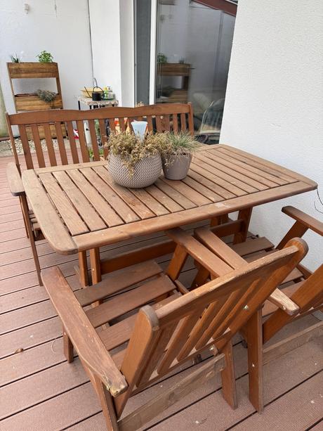 Záhradný nabytok dreveny, 