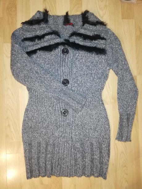 Dámsky sveter s pravou kožušinou, s