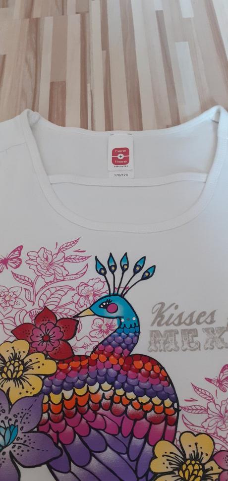 Tričko s farebným pávom, c&a,170