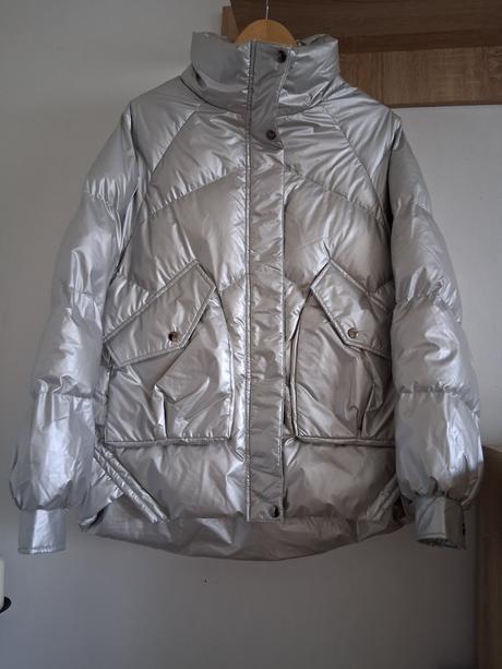 Strieborná oversize bunda, just play