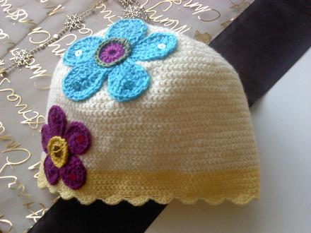 Nenosená háčkovaná čiapočka na obvod hlavičky 48cm, 104