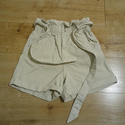 Bavlnené riflové šortky s vysokým pásom, h&m,s