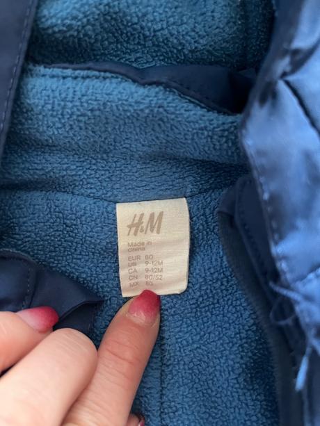 Zimny overal/kombineza/lyziarska zimna kombineza, h&m,80