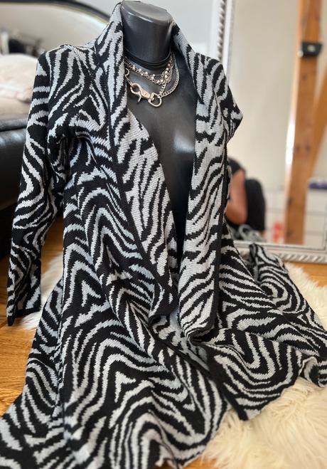 Asymetricky sveter kardigan uni, 