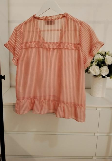 Neo noir romantická blúzka prúžkovaná boho chic, xs