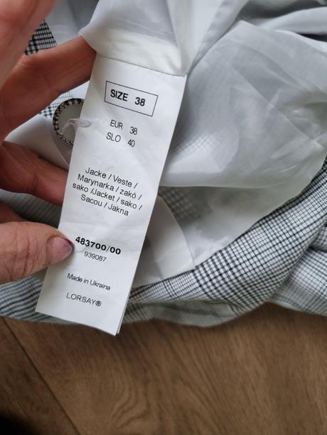 Sivé kárované letné sako orsay 38, orsay,38