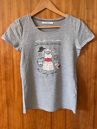 Reserved sivé tričko s potlačou shoe diva coquette, reserved,m