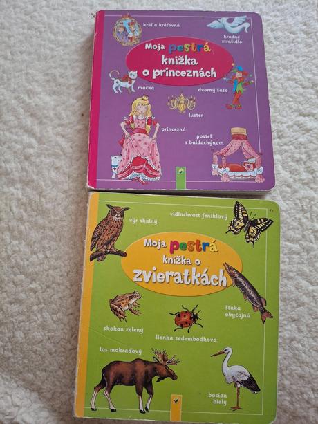 Kniha moja pestrá knižka o zvieratkach/ o princezn, 