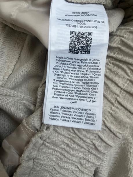 Ľanove nohavice, vero moda,m