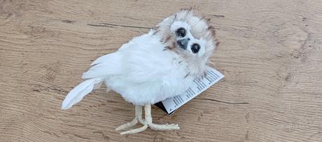 Sovička - biela s hnedým - 120x111 mm, 