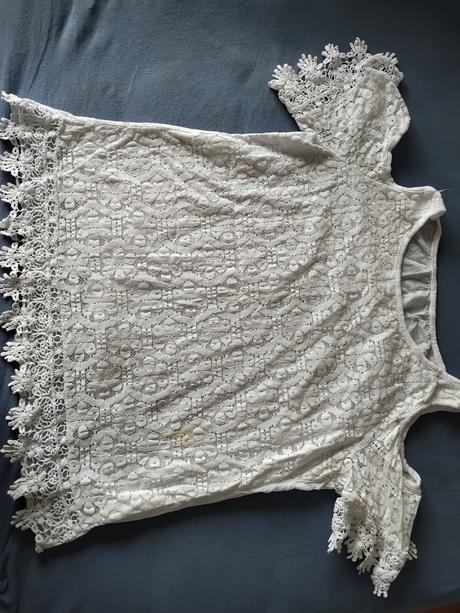 Biele tričko s cipkou s m, s