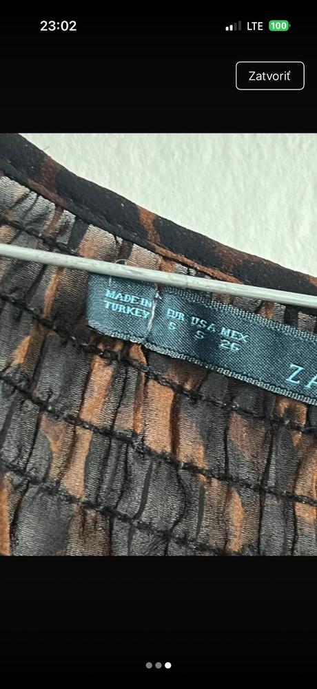 Zara tigrovana tunika tricko bluzka transparentna, zara,s