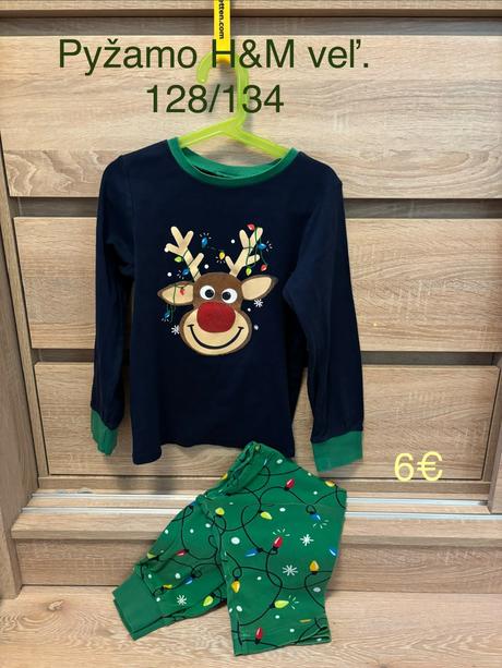 Pyžamo vianočné h&m veľ. 128/134, h&m,128