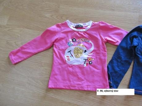 Ružové tričko s flitríkmi v. 98, 98