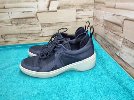 Ecco 37 - dámske kožené tmavomodré topánky, ecco,37