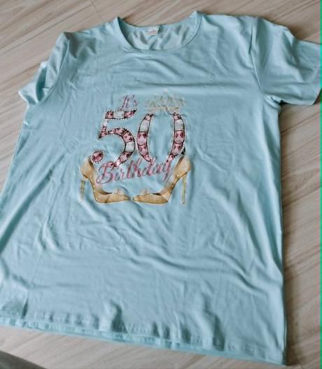Belasé tričko s nápisom "50 birthday", v.xl, xl