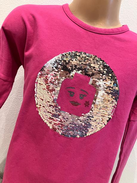 Dievčenské tričko s obojstrannými flitrami lego, lego,122
