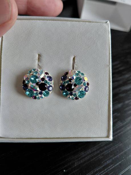 Strieborné náušnice s krištálmi swarovski, 
