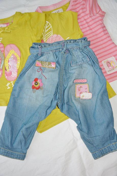 Flip-flop háremky + tričko, super stav, next,98