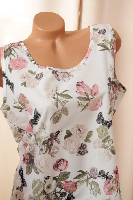 Kvetinový top s čipkou, l, l