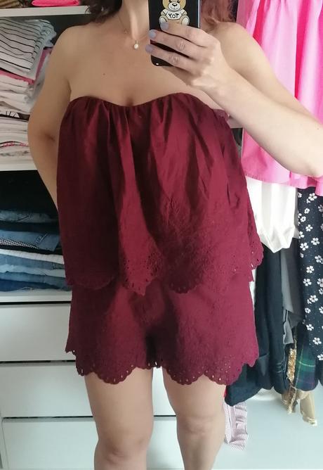 Bordovy nadherny letny overal, h&m,38