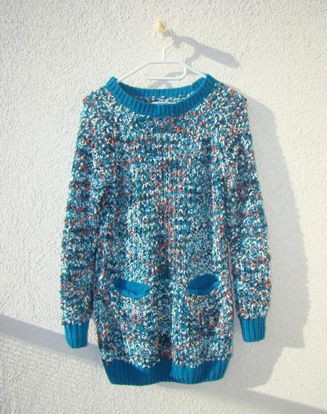 Teplý zimný pulóver, s