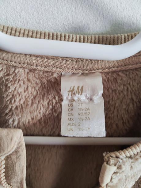 Huňatá mikina/bundička, h&m,92