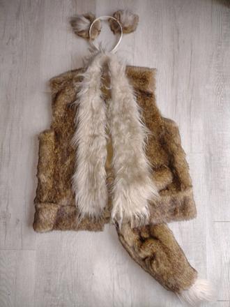 Líška/ lišiak maska na karneval - vesta. a čelenka,