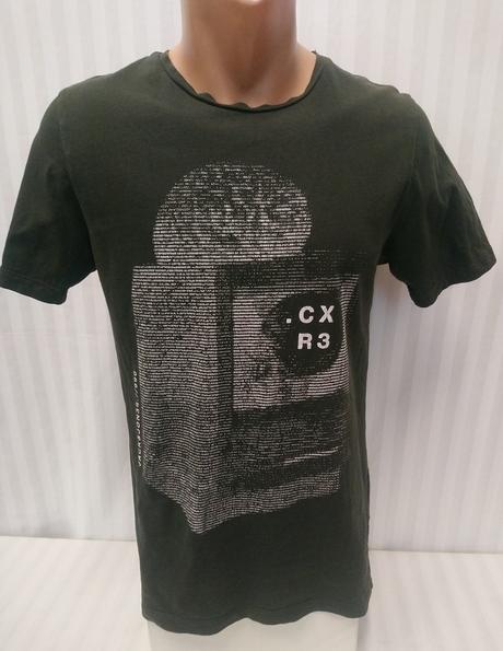 Pánske zelené tričko s motívom, jack&jones, s, s