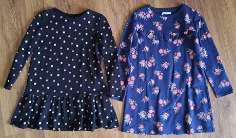 Šaty bavlnené s dlhým rukávom 2ks, sinsay,134