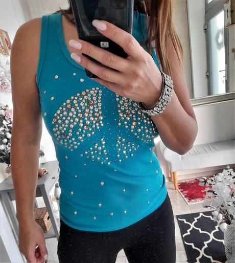 Tyrkys top s kamienkami-s/m, s