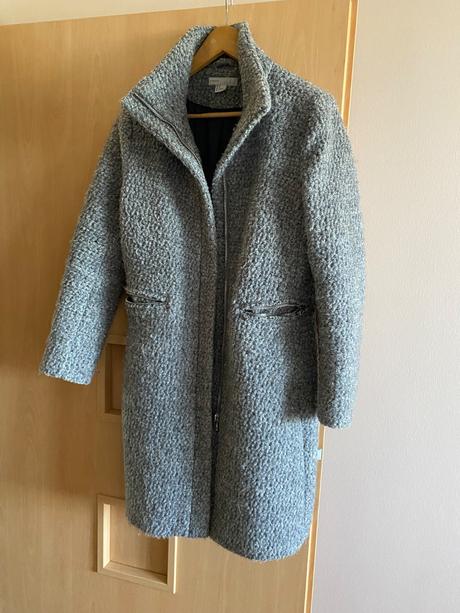 Sivý kabat z vlnenej zmesi, h&m,38