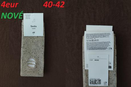 Ponožky dlhé new york béžové melírované, h&m,40 / 42