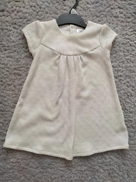 Krásne krémové šaty, 12-18m, f&f,80