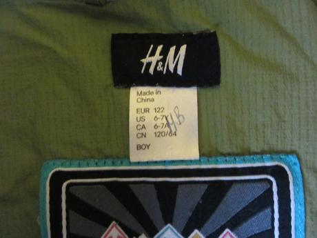 Hraskovo zelena prechodna bunda, h&m,122