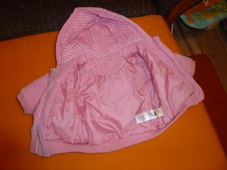 Bunda s kapucnou zateplena pre dievcatko, mothercare,68