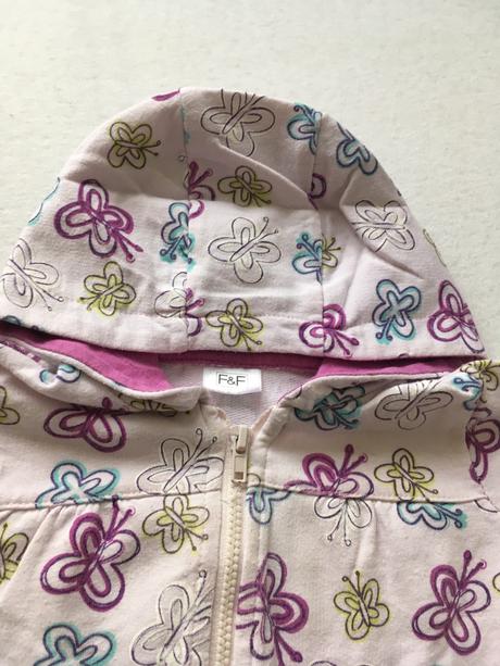 Pekná motýliková mikina 3-6 mesiacov s kapucňou, f&f,68